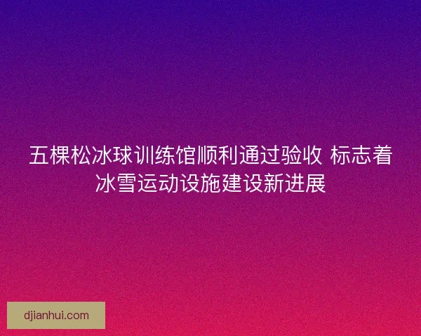 五棵松冰球训练馆顺利通过验收 标志着冰雪运动设施建设新进展